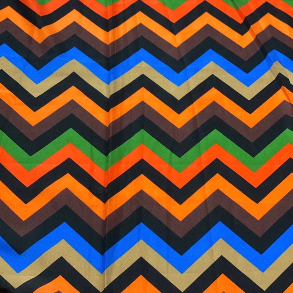 Chevron Patterned Multicolor Poly Print Fabric